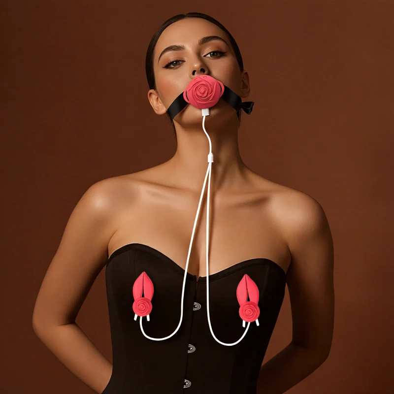 Miya: Rose Vibrating & E-Stim Nipple Clamps with Wearable Choker Controller - Image 3